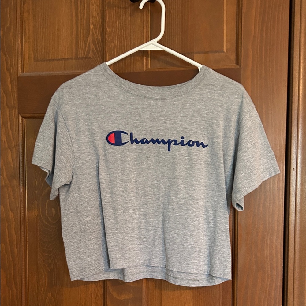Champion Heather Gray Cropped Tee